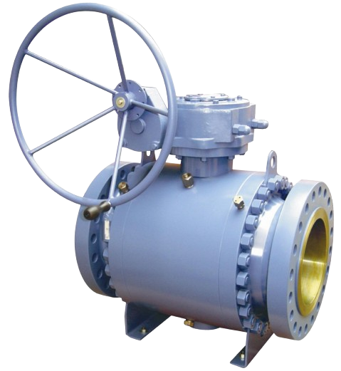 Industrial flanged trunnion mounted ball valve